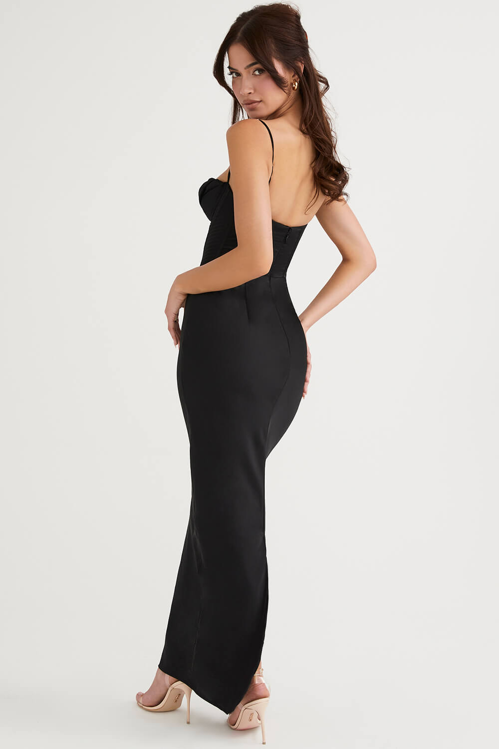 Black corset maxi dress