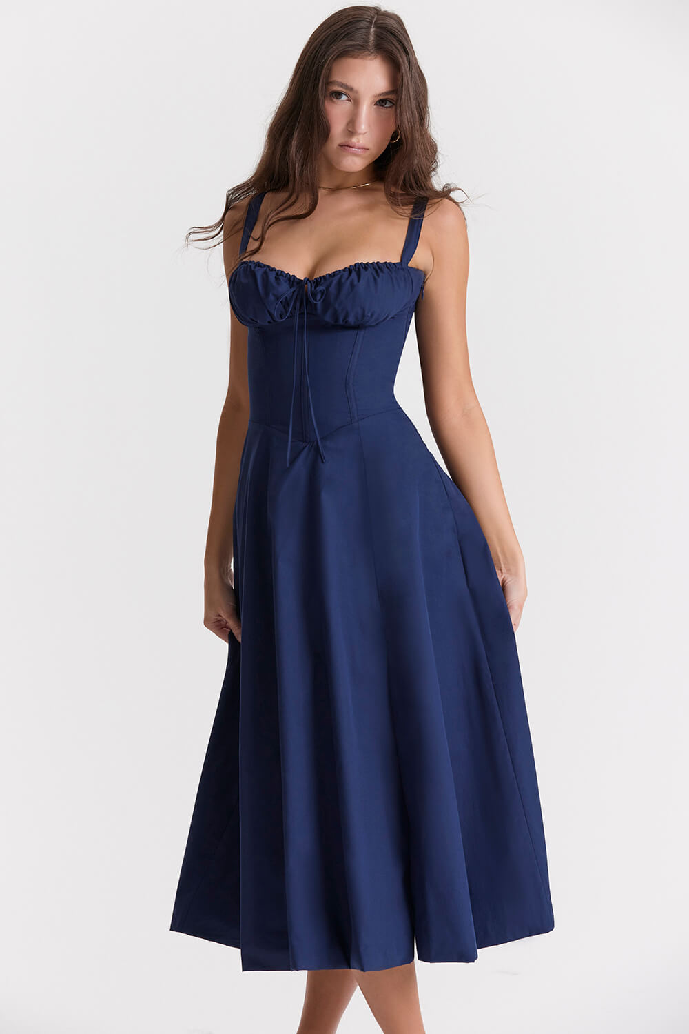 Navy blue bustier dress