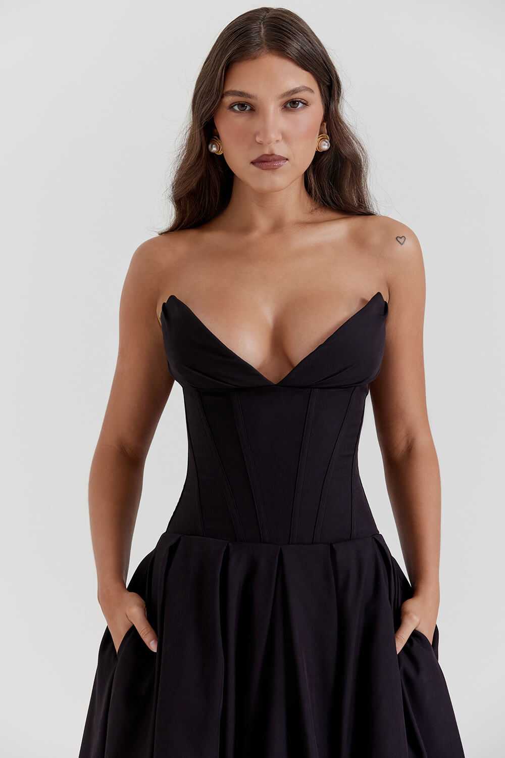 Black strapless dress